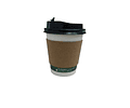 Vaso Café Compostable + Tapa Compostable PLA+ Manga  100 unidades