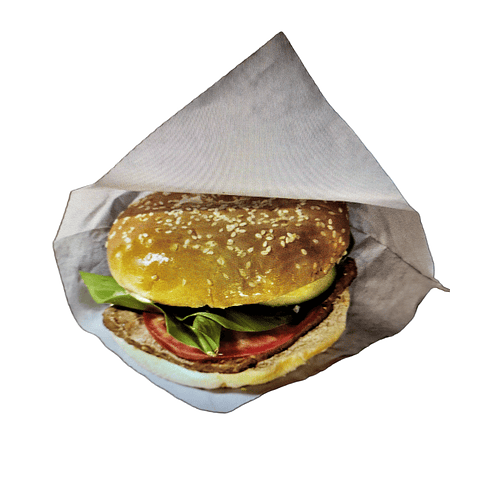 Saco Antigrasa Blanco con Diseño Sandwich / Hamburguesa