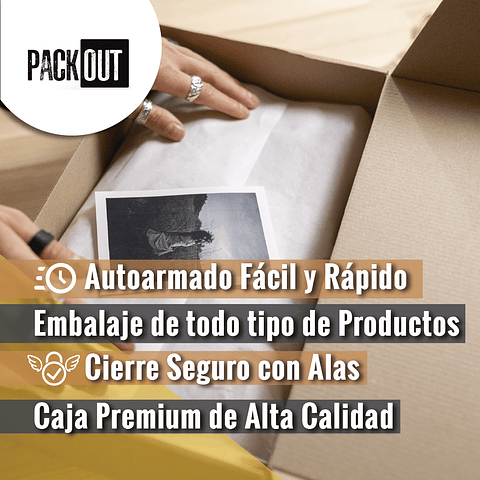 Caja Cartón Multiuso Autoarmable Roja