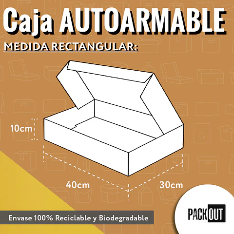 Caja Cartón Multiuso Autoarmable Blanca 