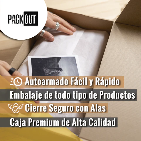 Caja Cartón Multiuso Autoarmable Blanca 