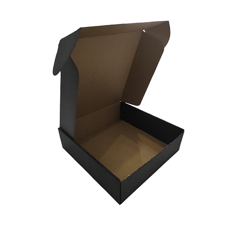 Caja Cartón Multiuso Autoarmable Cuadrada Negra