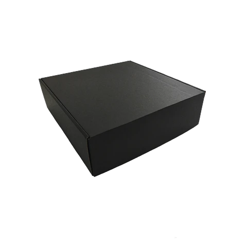 Caja Cartón Multiuso Autoarmable Cuadrada Negra