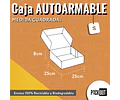 Caja Cartón Multiuso Autoarmable Cuadrada Negra