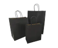 Bolsa Kraft Negra con Manilla 