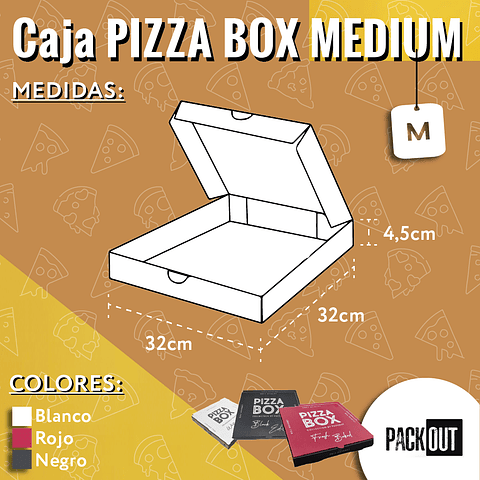 Caja Pizza Orange Lisa - Personalizable