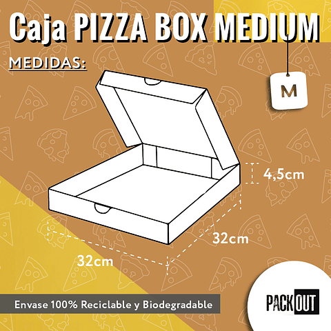 Caja Pizza Roja Lisa - Personalizable