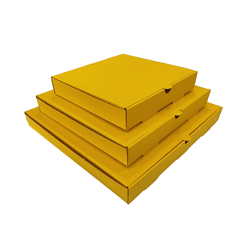 Caja Pizza Amarilla Lisa - Personalizable