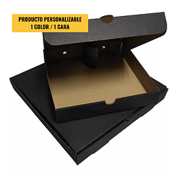 Caja Pizza Negra Lisa - Personalizable