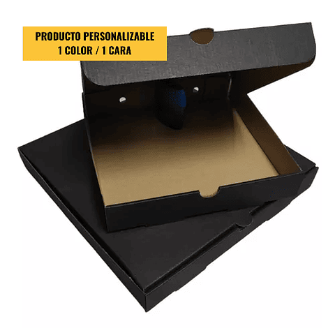 Caja Pizza Negra Lisa - Personalizable