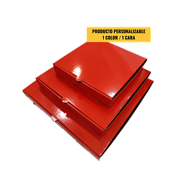 Caja Pizza Revestida GLOSSY Roja  - Personalizable