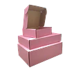 Caja Cartón Multiuso Autoarmable Rosada 