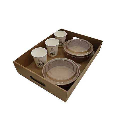 Bandeja Autoarmable Microcorrugado Desayunos/Regalos/Otros - Personalizable
