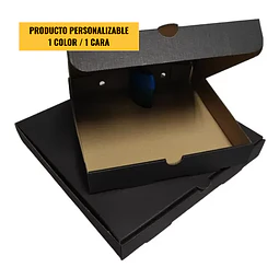Caja Pizza Negra Lisa - Personalizable