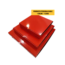 Caja Pizza Revestida GLOSSY Roja - Personalizable
