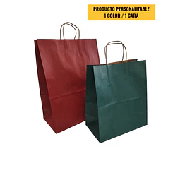 CYBER DAY !!!!!  Bolsa Kraft Verde o Roja con Manilla