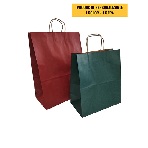 CYBER DAY !!!!!  Bolsa Kraft Verde o Roja con Manilla