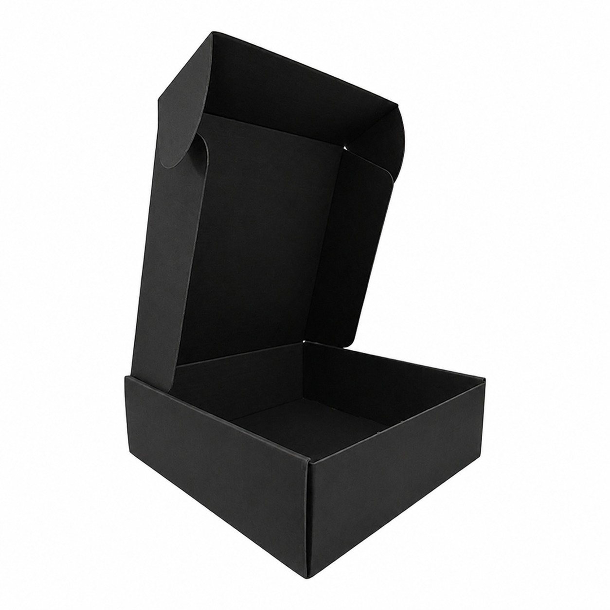 Caja Cartón Multiuso Autoarmable Cuadrada Negra