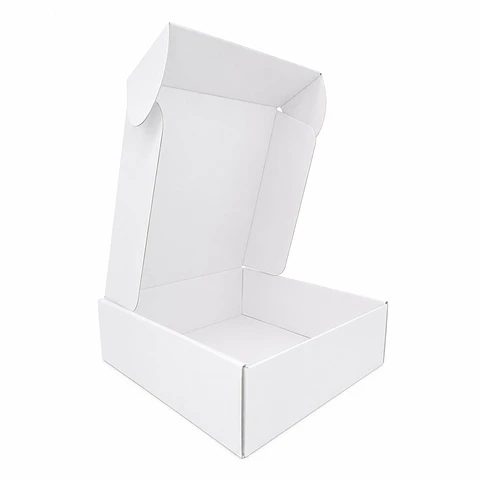 Caja Cartón Multiuso Autoarmable Cuadrada Blanca 50 Unidades