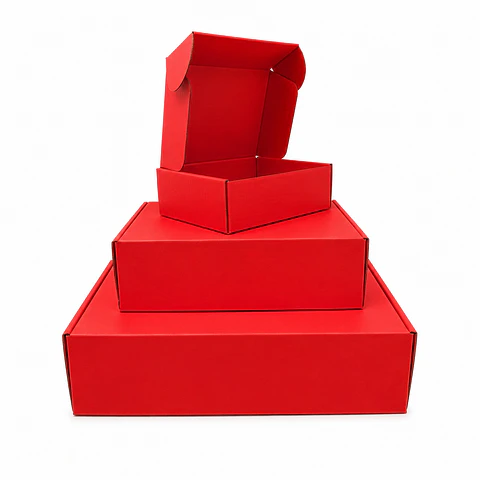 Caja Cartón Multiuso Autoarmable Roja