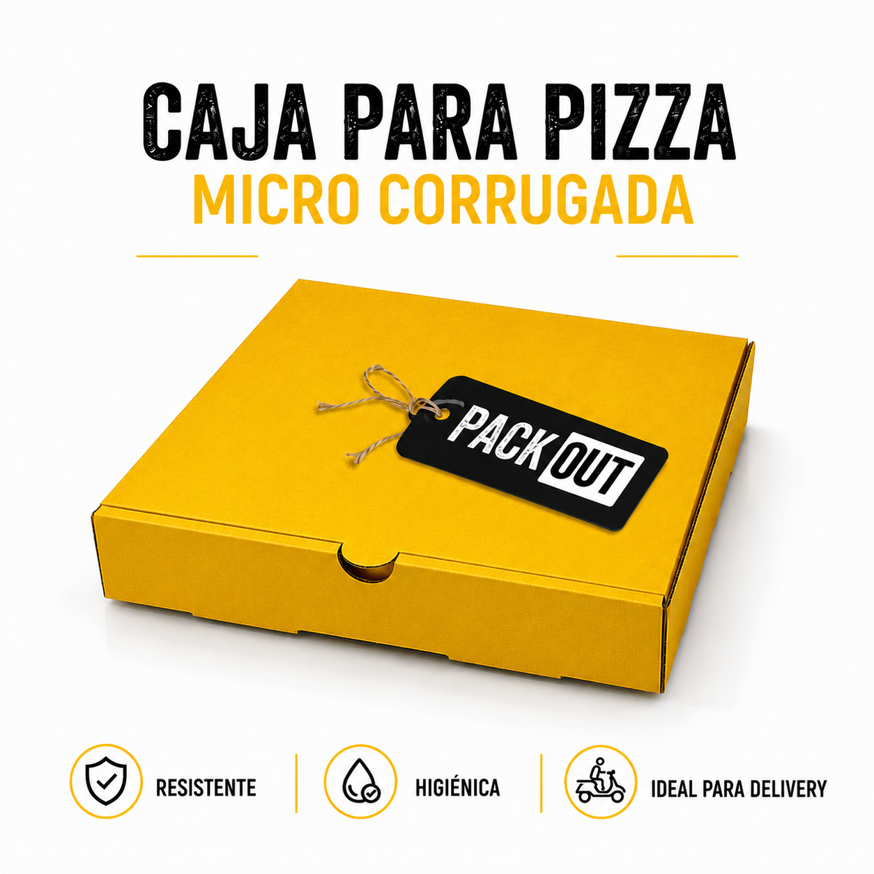 Caja Pizza Amarilla Lisa