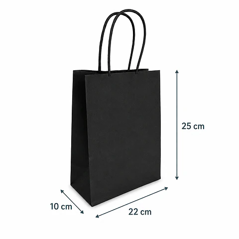Bolsa Kraft Negra con Manilla 