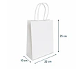 Bolsa Papel Blanco con Manilla 100 unidades