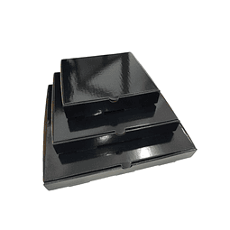 OFERTA MAYORISTA!!! Caja Pizza Revestida GLOSSY Negra 500 Unidades