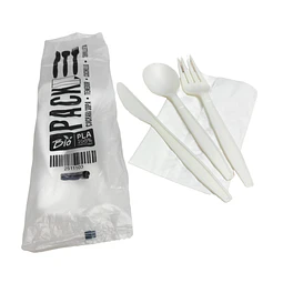 SET Cubiertos 100% Compostable Almidón Maíz 50 Unidades