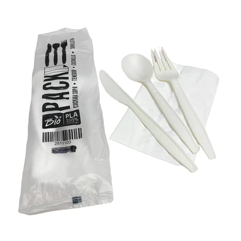 SET Cubiertos 100% Compostable Almidón Maíz 50 Unidades