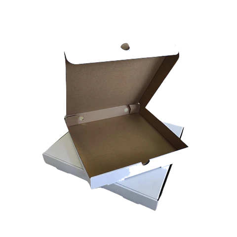 Caja Pizza Cartón Micro Corrugado Blanca