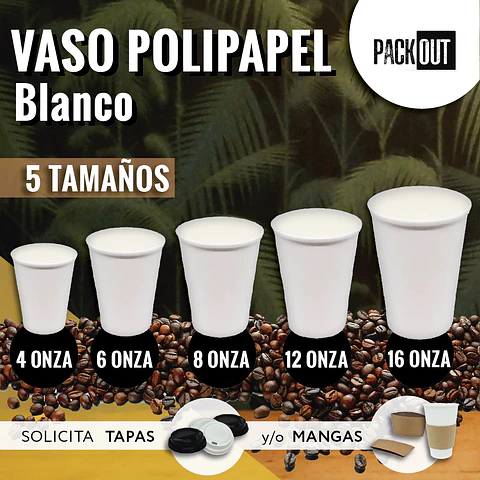 OFERTA CYBER DAY!!! Vaso Café Polipapel Blanco