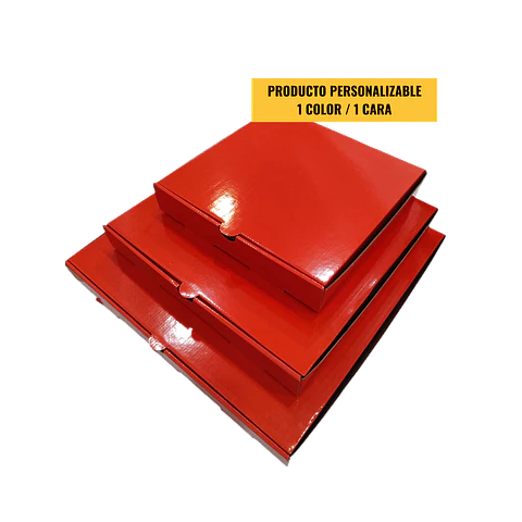 Caja Pizza Revestida GLOSSY Roja - Personalizable