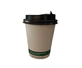 Vaso Café Compostable  + Tapa Compostable PLA  