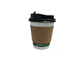 Vaso Café Compostable + Tapa Compostable PLA+ Manga 