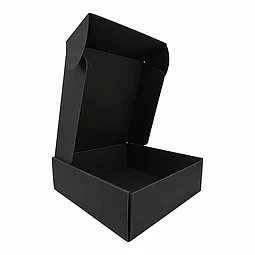 Caja Cartón Multiuso Autoarmable Cuadrada Negra 