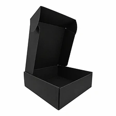 Caja Cartón Multiuso Autoarmable Cuadrada Negra 