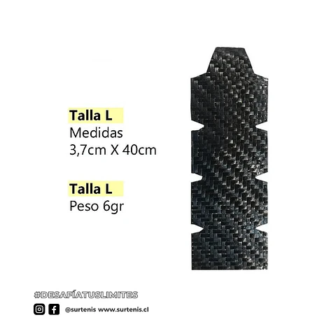 Protector pala de pádel No+Crush Fibra Carbono Negro Talla L