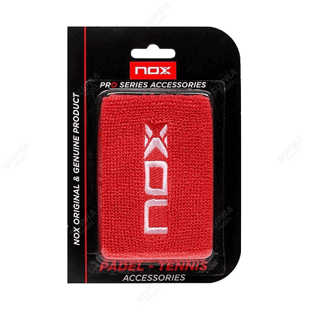 Muñequera Nox Roja logo Blanco