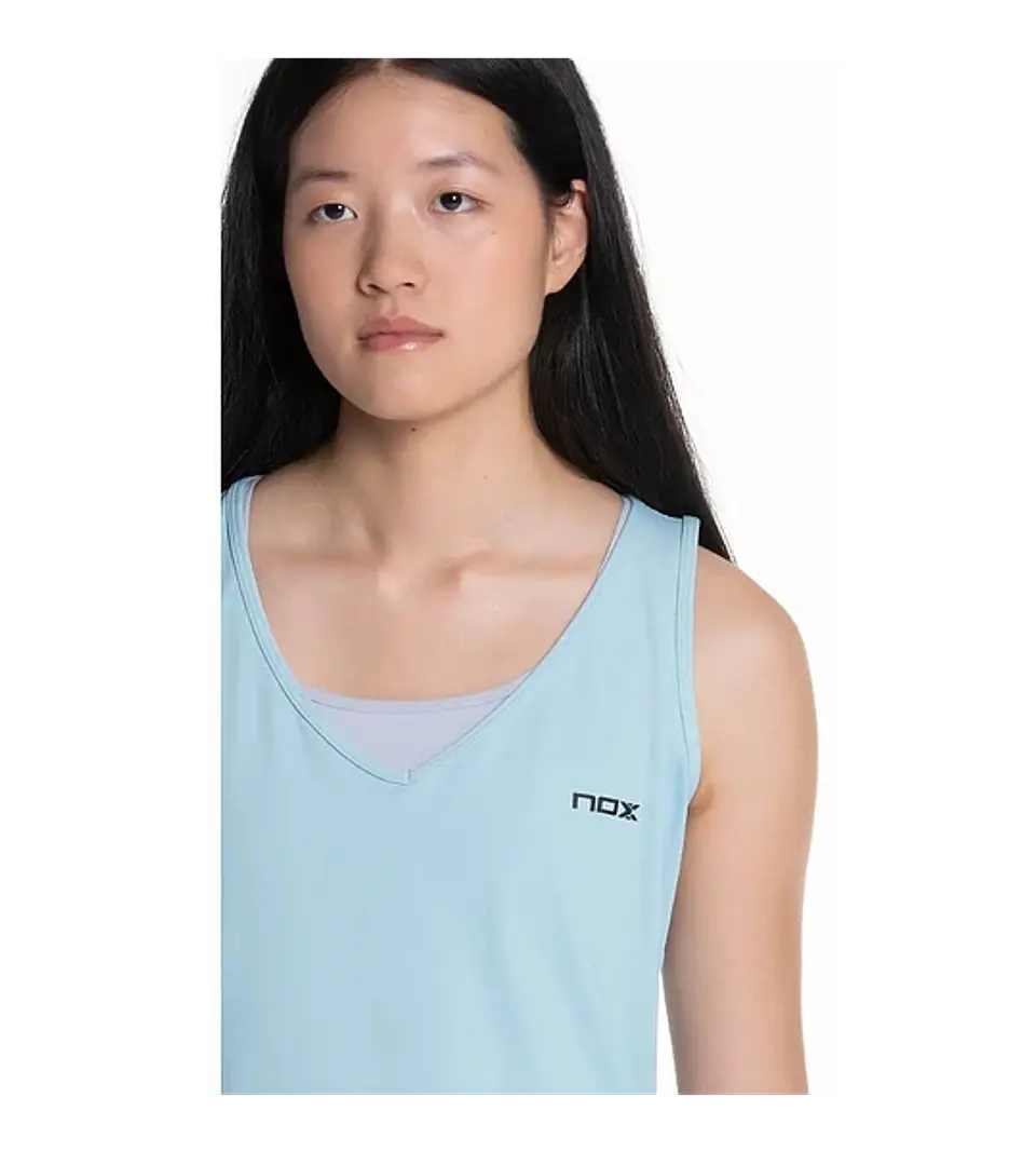 Polera Nox Mujer Tirantes Pro Fit Azul Cielo 3