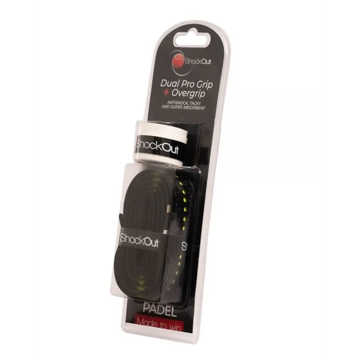 SHOCKOUT DUAL PRO GRIP + OVERGRIP ANTI VIBRAZIONE TRASPIRANTE PADEL PER Pala Racchetta Paddle Tennis Bianco Arancione
