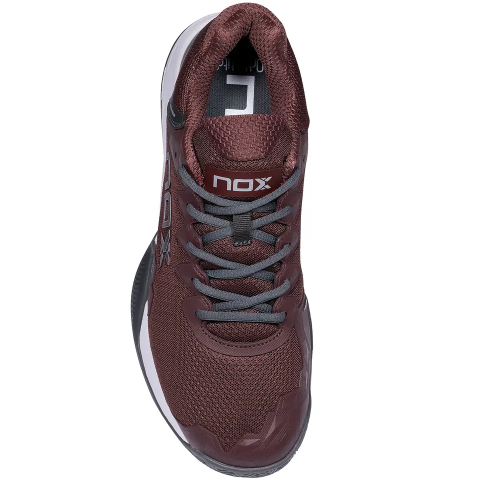 Zapatilla de pádel Nox ML10 HEXA Granate Gris Plomo 3