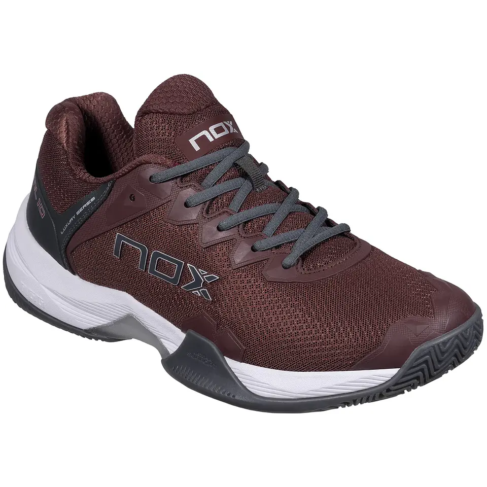 Zapatilla de pádel Nox ML10 HEXA Granate Gris Plomo 2