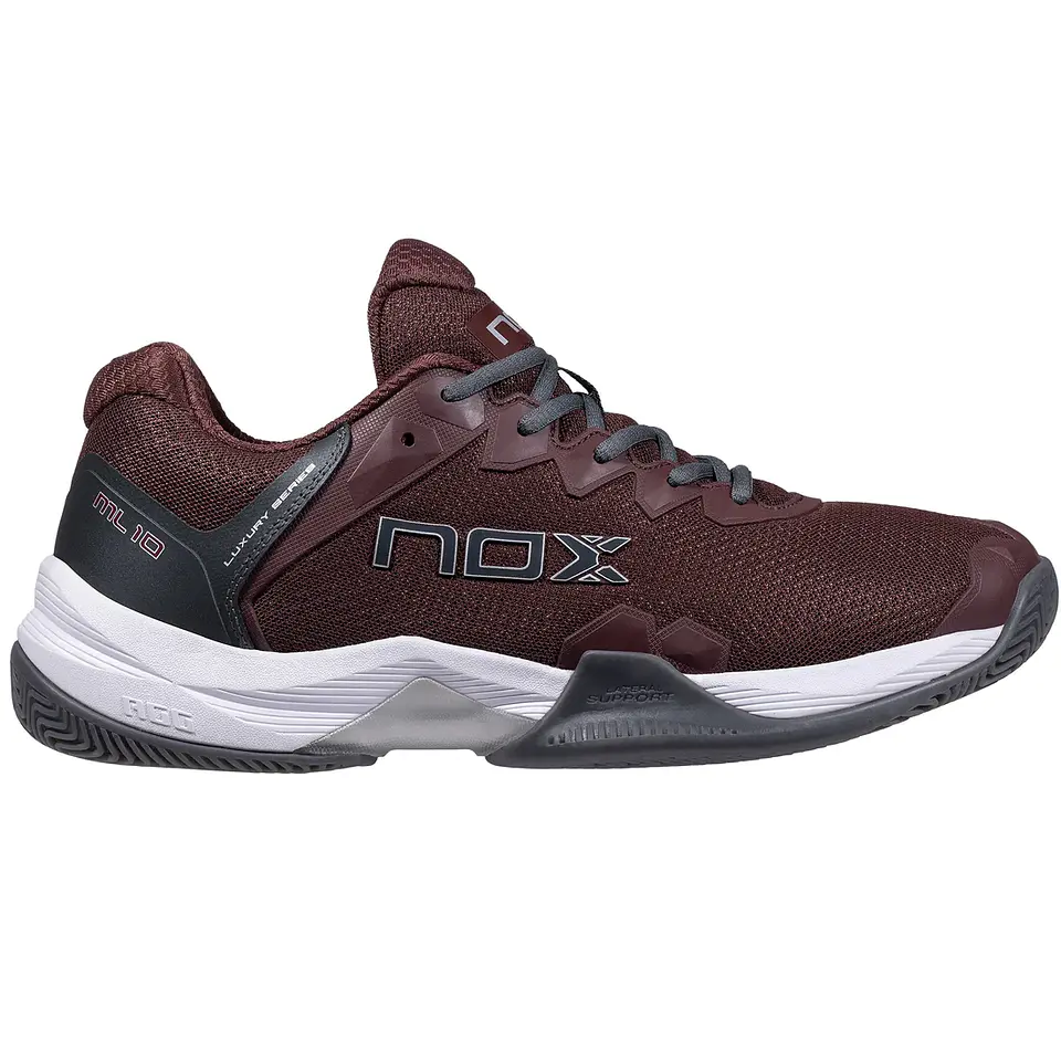 Zapatilla de pádel Nox ML10 HEXA Granate Gris Plomo 1