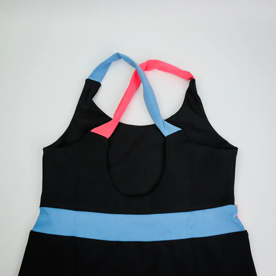 Vestido Barcelona Negro Rosa Fluor Celeste 5