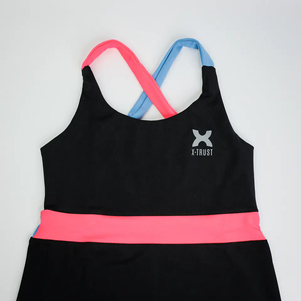 Vestido Barcelona Negro Rosa Fluor Celeste 6