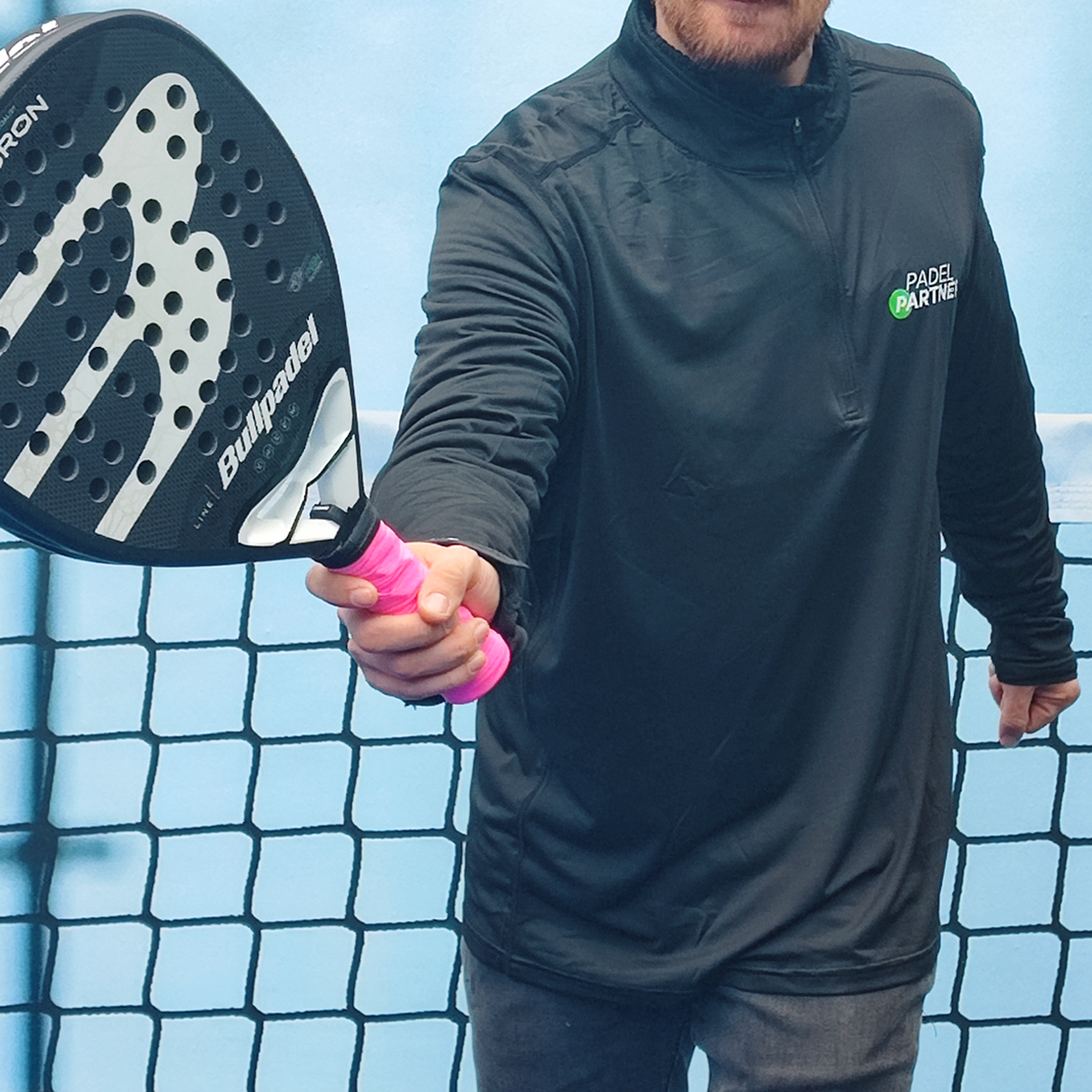 Polera Padel Partner Manga Larga/cierre negro