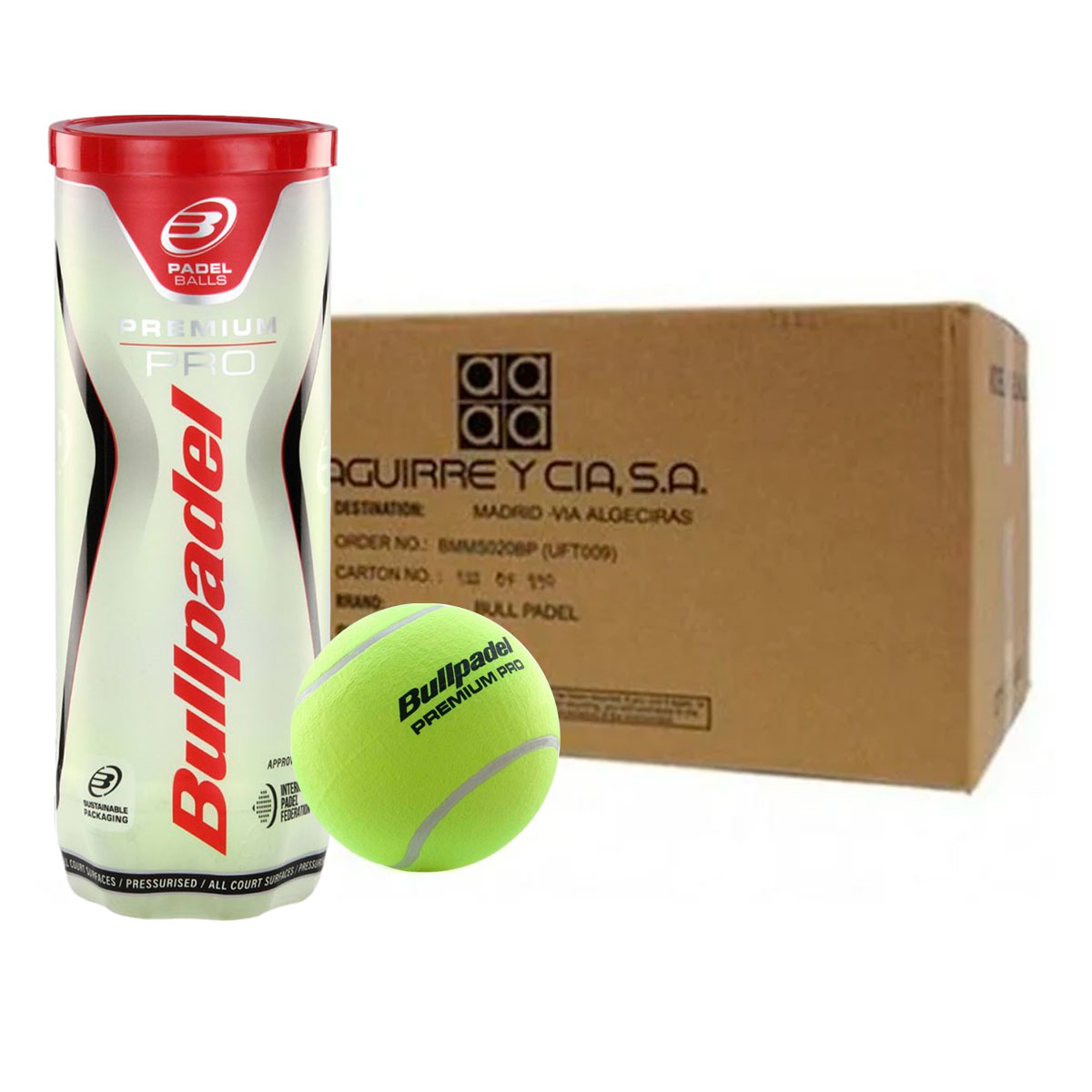 Caja de pelotas de padel Bullpadel Premium Pro