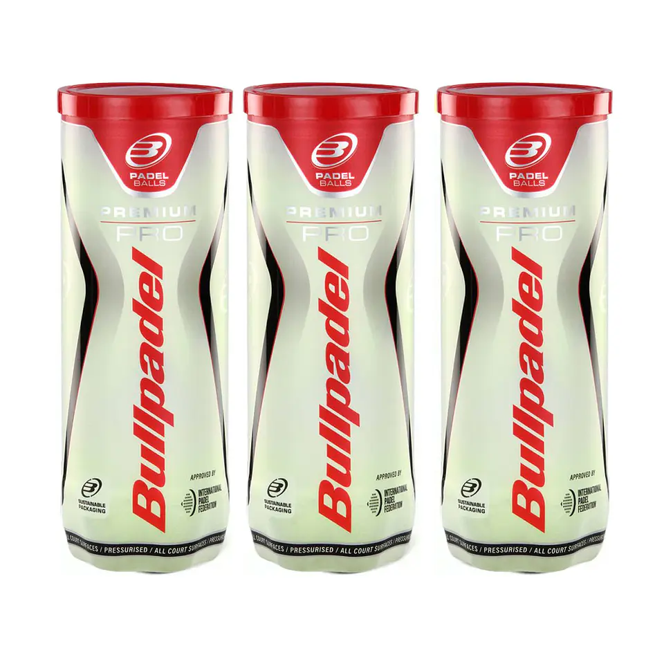 Pack de pelotas de padel Bullpadel Premium Pro 1