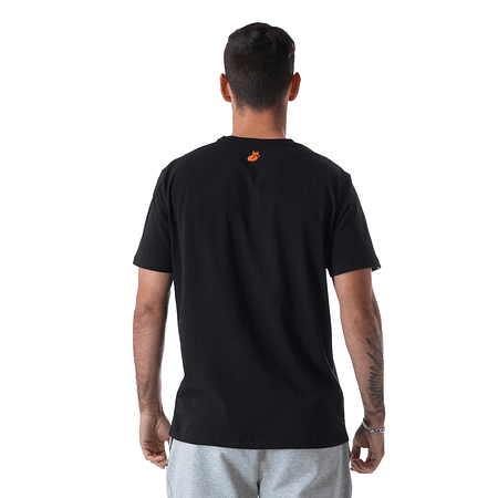 Polera M/C Cotton Lehinde Black/Orange M24W 